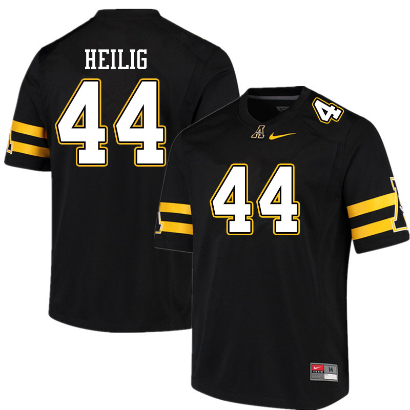 Men #44 Jourdan Heilig Appalachian State Mountaineers College Football Jerseys Sale-Black